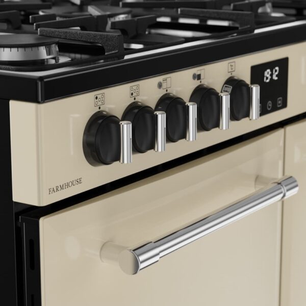 90cm Dual Fuel Belling Range Cooker, Cream - Farmhouse 90DF - Naamaste London Homewares - 4