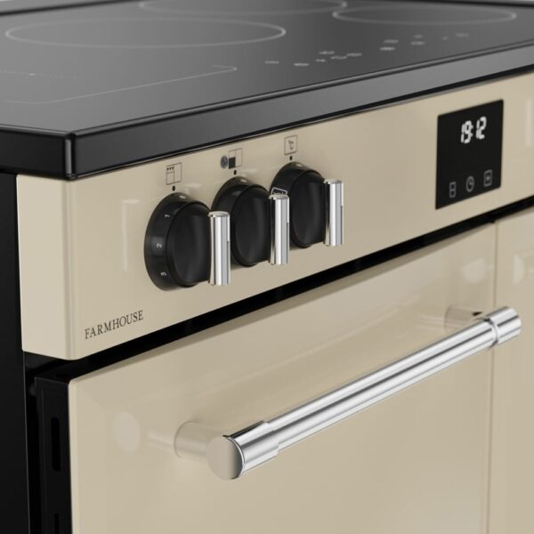 90cm Ceramic Belling Range Cooker, Cream - Farmhouse 90E - Naamaste London Homewares - 4