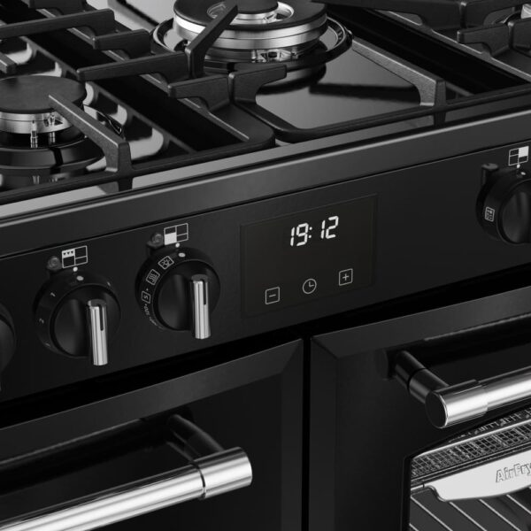 100cm Dual Fuel Belling Range Cooker, Black, A Rated - Farmhouse 100DF - Naamaste London Homewares - 9