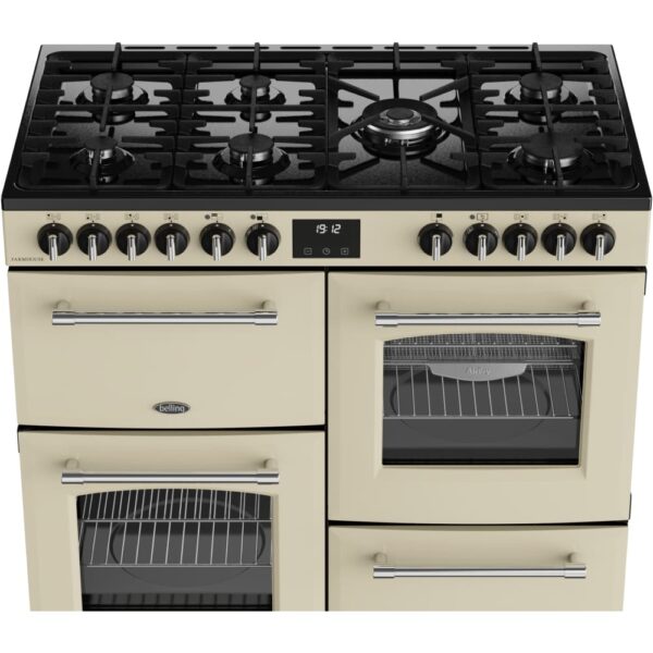 100cm Dual Fuel Belling Range Cooker, Cream, A Rated - Farmhouse 100DF - Naamaste London Homewares - 8