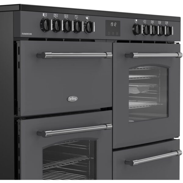 110cm Ceramic Belling Range Cooker, Grey, A Rated - RCA FARMHOUSE 110E - Naamaste London Homewares - 5