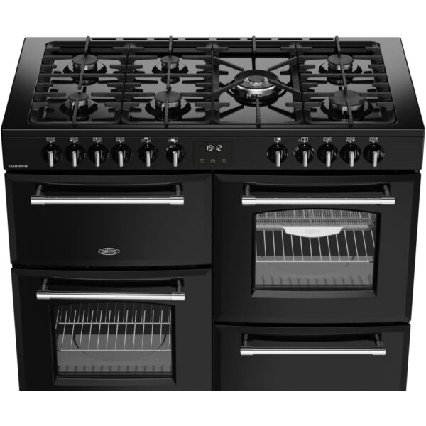 110cm Dual Fuel Belling Range Cooker, Black, A Rated - RCA FARMHOUSE 110DF - Naamaste London Homewares - 8