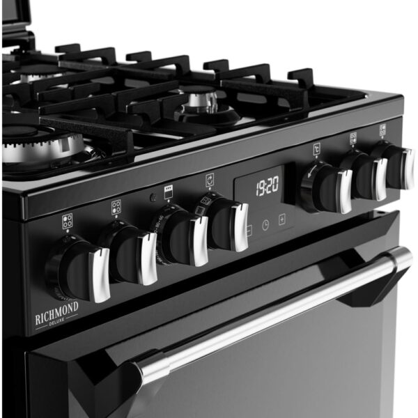 Dual Fuel Cooker with Double Oven, Black - Stoves DXMRARICH 60DF Naamaste London Homewares - 6