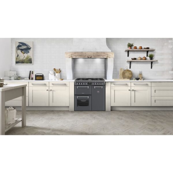 90cm Dual Fuel Stoves Range Cooker, Grey - RCA RICH 90DF ANT - Naamaste London Homewares - 2