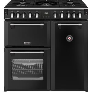 90cm Dual Fuel Stoves Range Cooker, Black, A Rated - RCA RICH 90DF BLK - Naamaste London Homewares - 1