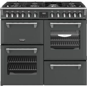 100cm Dual Fuel Stoves Range Cooker, Grey, A Rated - Richmond 100DF - Naamaste London Homewares - 1