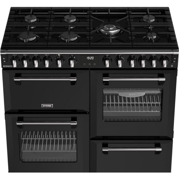 100cm Dual Fuel Stoves Range Cooker, Black, A Rated - Richmond 100DF - Naamaste London Homewares - 8