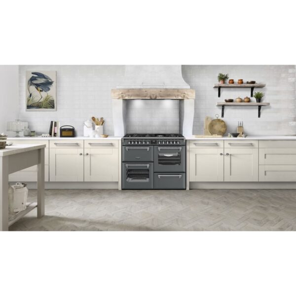 110cm Dual Fuel Stoves Range Cooker, Grey, A Rated - RCA RICH 110DF ANT - Naamaste London Homewares - 2