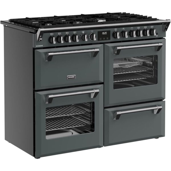 110cm Dual Fuel Stoves Range Cooker, Grey, A Rated - RCA RICH 110DF ANT - Naamaste London Homewares - 6
