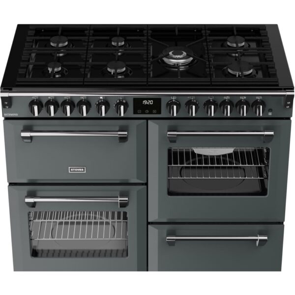 110cm Dual Fuel Stoves Range Cooker, Grey, A Rated - RCA RICH 110DF ANT - Naamaste London Homewares - 7