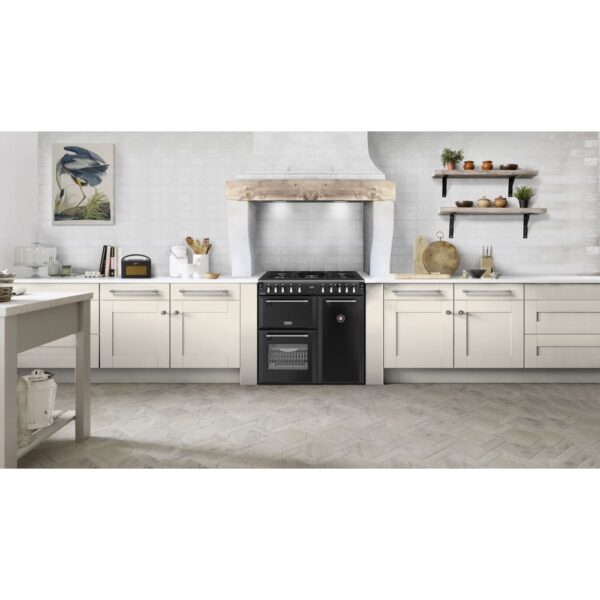 90cm Dual Fuel Stoves Range Cooker, Black, A Rated - DX RCA RICH 90DF BLK - Naamaste London Homewares - 2