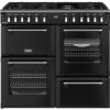 100cm Dual Fuel Stoves Range Cooker, Black, A Rated - DX RCA RICH 100DF BLK - Naamaste London Homewares - 1