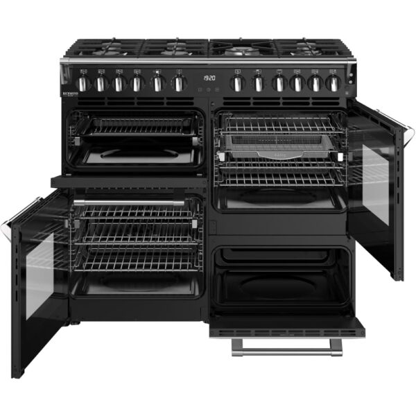 100cm Dual Fuel Stoves Range Cooker, Black, A Rated - DX RCA RICH 100DF BLK - Naamaste London Homewares - 7