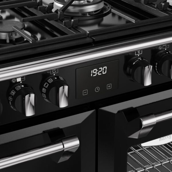100cm Dual Fuel Stoves Range Cooker, Black, A Rated - DX RCA RICH 100DF BLK - Naamaste London Homewares - 10