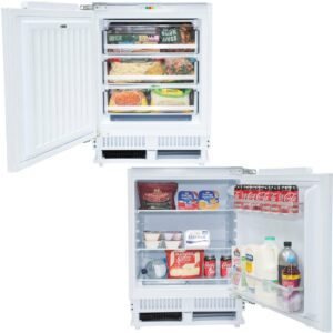 White Under Counter Fridge And Freezer Twin Pack - SIA RFU101-RFU103