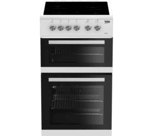 Beko 50cm Electric Cooker with Double Oven and Ceramic Hob - KDVC563AW