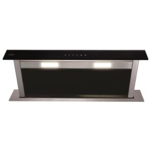 90cm Downdraft Cooker Hood, Black, B Rated - CDA EDD92BL