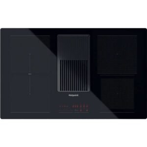 83cm Venting Induction Hob With Extractor, Black - Hotpoint PVH92BKFKIT