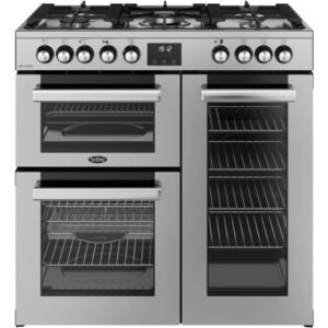 90cm Dual Fuel Cooker, Stainless Steel - Belling RCA COOKCENTRE 90DF