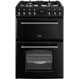 70L Dual Fuel Cooker with Double Oven, Black, A Rated - Belling MRA FARMHOUSE 60DF
