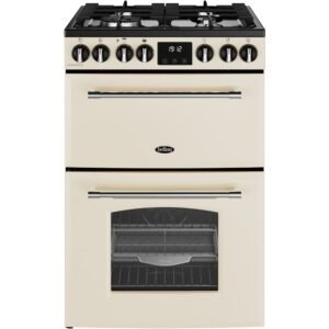 70L Dual Fuel Cooker with Double Oven, Cream, A Rated - Belling MRA FARMHOUSE 60DF