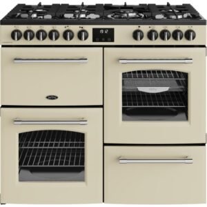 100cm Dual Fuel Belling Range Cooker, Cream, A Rated - Farmhouse 100DF
