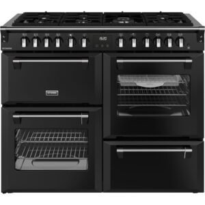 110cm Dual Fuel Stoves Range Cooker, Black, A Rated - RCA RICH 110DF BLK