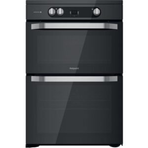 60cm Induction Electric Cooker with Double Oven, Black - Hotpoint HDM67I9H2CB (Discontinued)