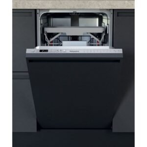 Fully Integrated Slimline Dishwasher, Black, E Rated - Hotpoint HSIO3T223WCEUKN