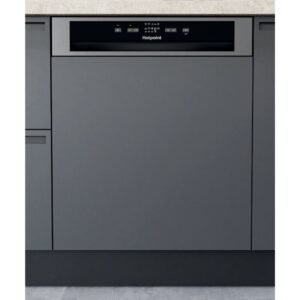 60cm Semi Integrated Dishwasher, Stainless Steel, E Rated - Hotpoint H3BL626XUK