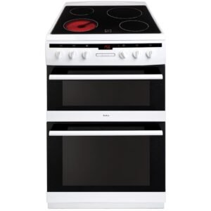 Ceramic Electric Cooker with Double Oven, White, A Rated - Amica AFC6550WH