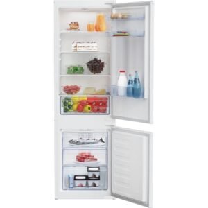 262L Frost Free Integrated Fridge Freezer, Sliding Hinge - Beko BCFD473