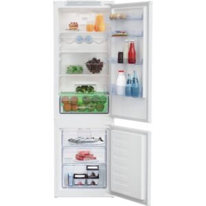 262L Frost Free Integrated Fridge Freezer, Sliding Hinge, 50/50, White, E Rated - Beko BCFD4V73 (Discontinued)