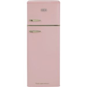162L Tea Rose Retro Fridge Freezer, 80/20, Pink - CDA Betty (Discontinued)