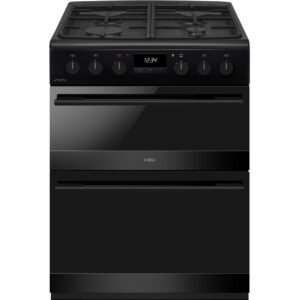 Dual Fuel Cooker with Double Oven, Black, A Rated - CDA CFD600MB