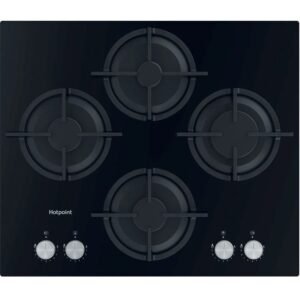 60cm 4 Burner Gas Hob Black - Hotpoint HGS 61S BK (Discontinued)