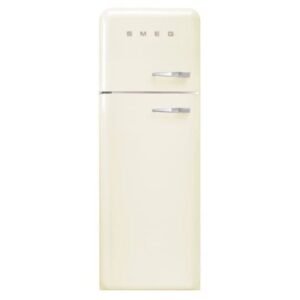 265L Retro Static Smeg Fridge Freezer, 80/20, Cream - FAB30LCR5UK