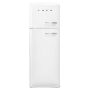 265L Retro Static Smeg Fridge Freezer, 80/20, White - FAB30LWH5UK
