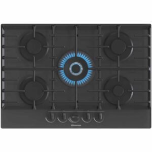 Black on Glass 5 Burner Gas Hob - Hisense GG773B