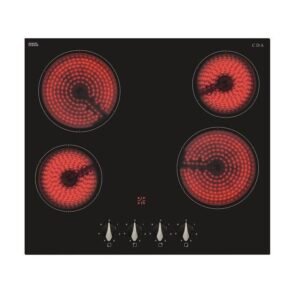 4 Zone Electric Ceramic Hob, Black Frameless - CDA HC6312FR