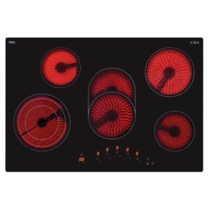 77cm 5 Zone Electric Ceramic Hob, Black - CDA HC7621FR