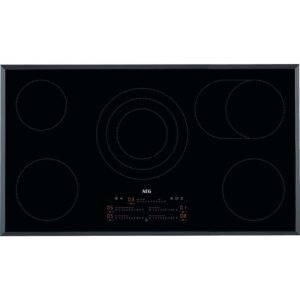90cm 5 Zone Electric Ceramic Hob, Black - AEG HRE95770FB
