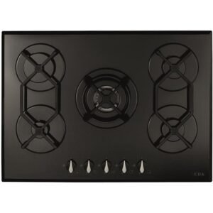 70cm Black 5 Burner Gas Hob - CDA HVG721BL