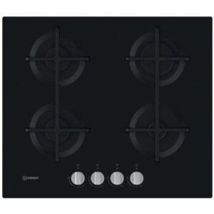 59cm Black 4 Burner Gas Hob - Indesit ING 61T/BK UK