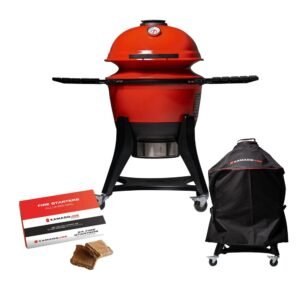 Red Charcoal BBQ Grills, Cover & Fire Starters Pack - Kamado Joe KJ15040320 (Discontinued)