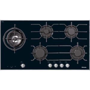 5 Burner Gas Hob Black Stainless Steel - Miele KM3054-1