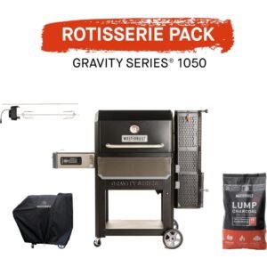 Gravity 1050 Charcoal BBQ Grills, with Rotisserie Pack, Black - Masterbuilt