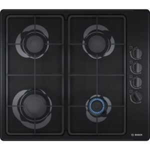 58cm 4 Burner Gas Hob, Black - Bosch PBP6B6B60 Series 2