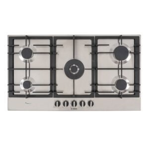 90cm Bosch 5 Burner Gas Hob Stainless Steel - PCR9A5B90 Series 6