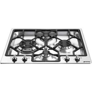 60cm Smeg Gas Hob 4 Burner Stainless Steel - PGF64-4